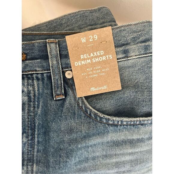 Madewell Relaxed Denim Jean Split Hem Edition Shorts, Size 8‎ (29 Waist) NWT - Picture 9 of 14